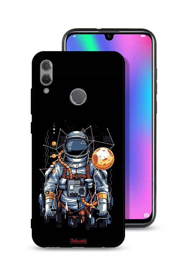 غطاء حماية لهاتف Honor 10 Lite بتصميم رائد فضاء تجريدي