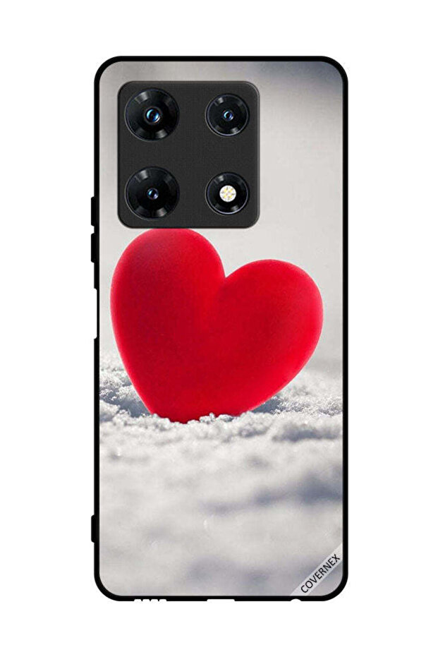 غطاء حماية لهاتف Infinix Note 30 Pro بتصميم قلب أحمر جميل