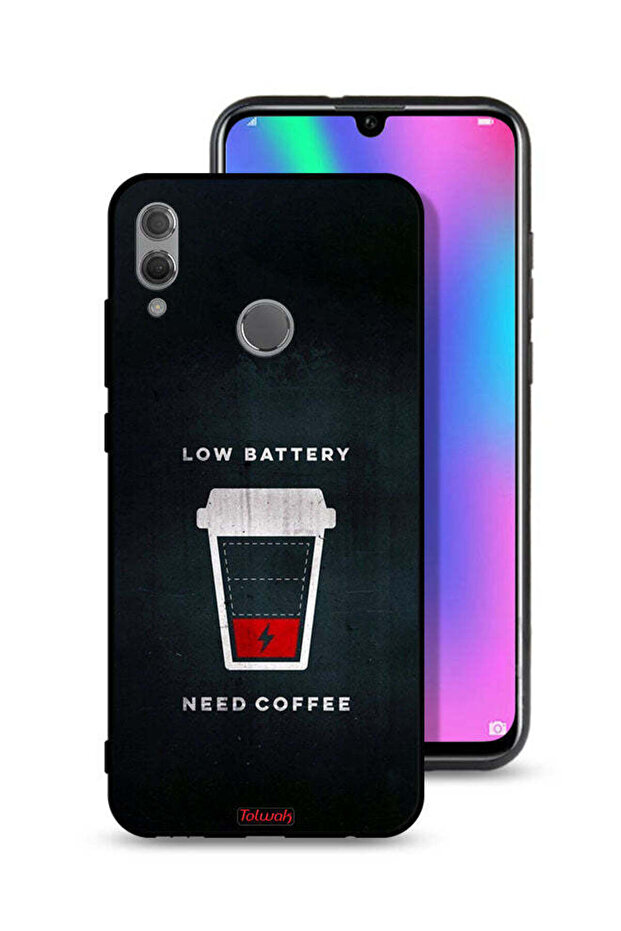 غطاء حماية لهاتف Honor 10 Lite - بطارية منخفضة - يحتاج إلى قهوة