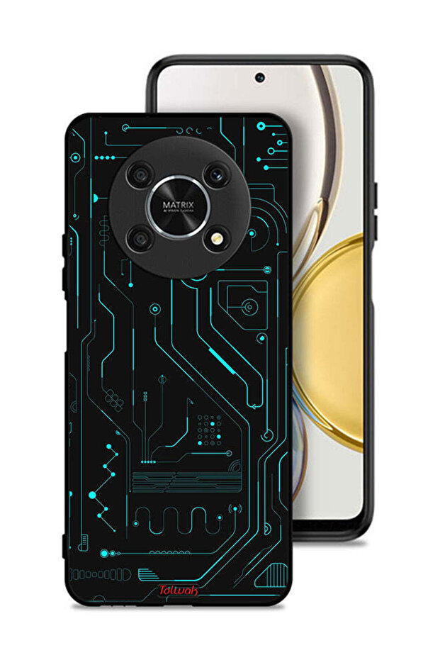 غطاء حماية لهاتف Honor X9 5G دوائر فنية رقمية بسيطة شاشات متعددة