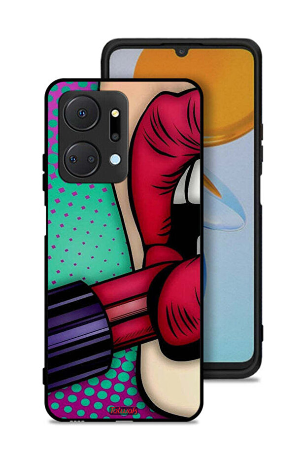 غطاء حماية لهاتف Honor X7a أحمر شفاه