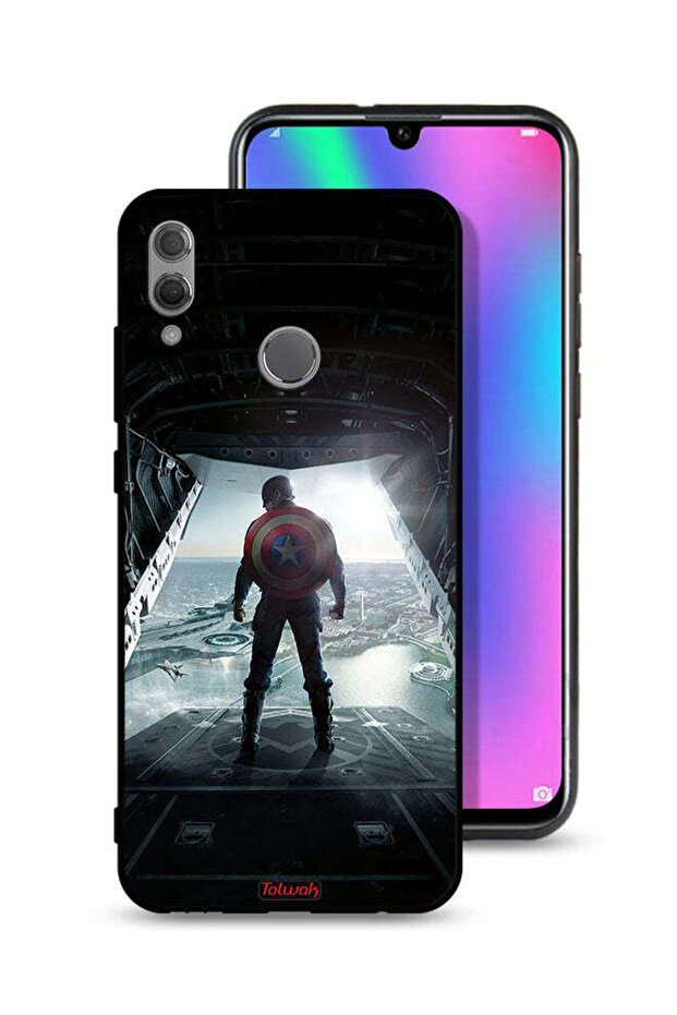 غطاء حماية لهاتف Honor 10 Lite بتصميم صورة كابتن أمريكا