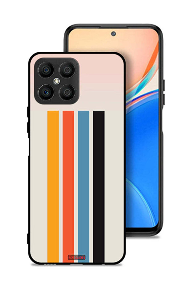 غطاء حماية لهاتف Honor X8 4G بنمط خطوط مستقيمة