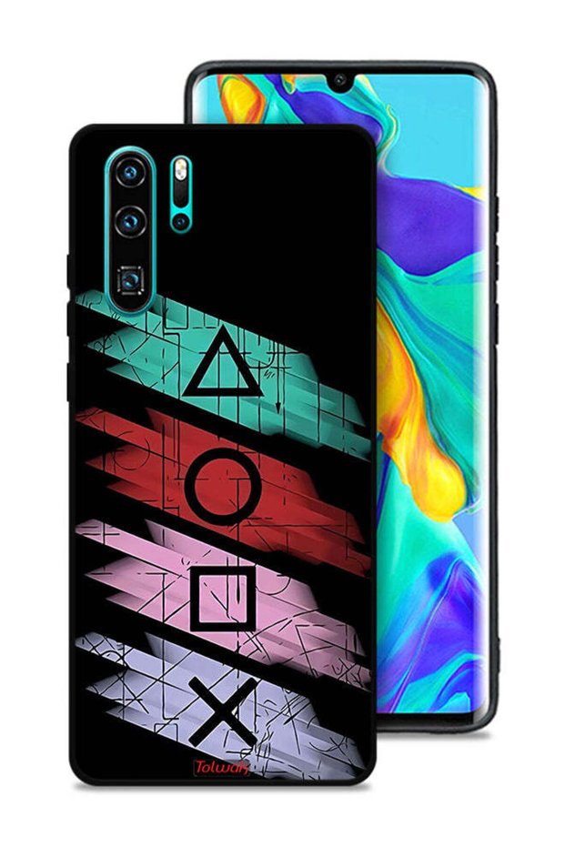 غطاء حماية لهاتف هواوي P30 Pro برسومات أيقونات لعبة الحبار