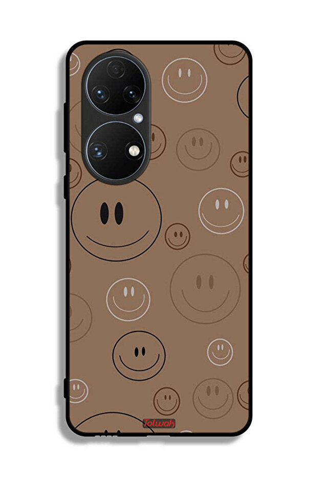 غطاء حماية لهاتف هواوي بي 50 بنقشة وجوه مبتسمة - 2