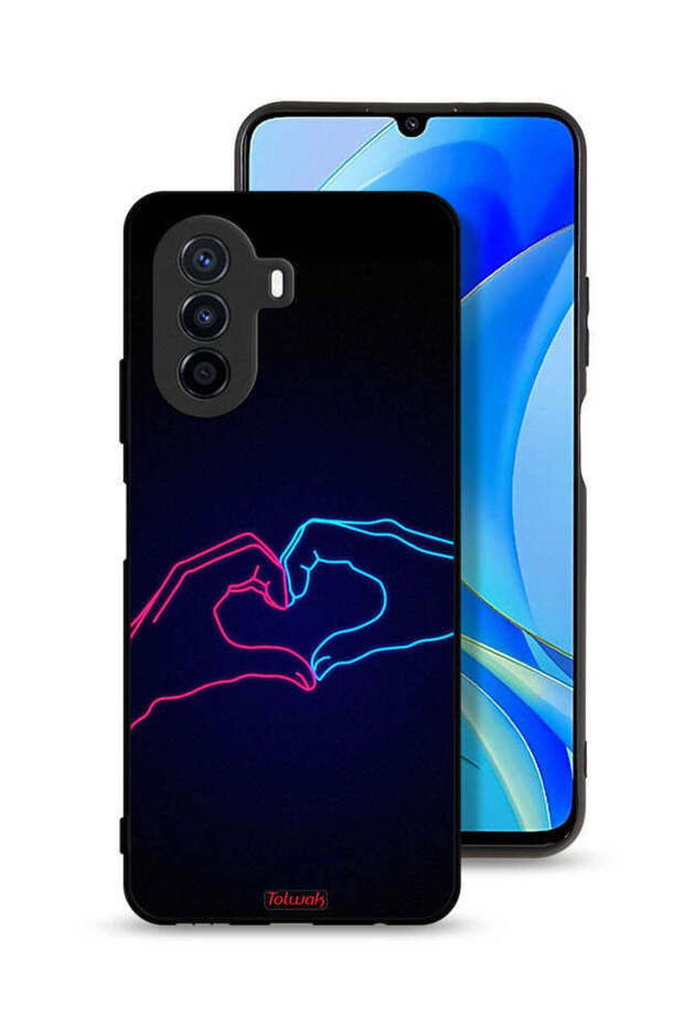 Huawei nova Y70 Protective Case Cover Touching Hand Making Heart