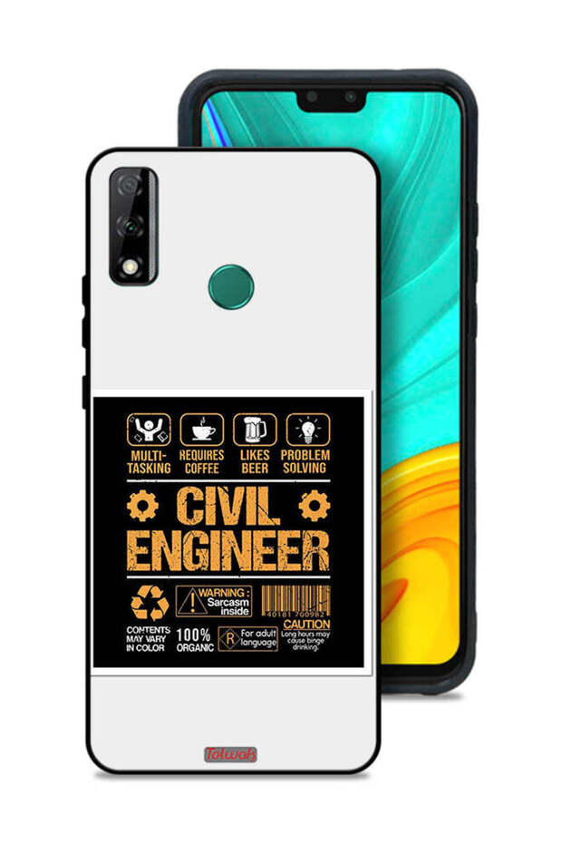 غطاء حماية لهاتف Huawei Y8s، ملصق مهندس مدني