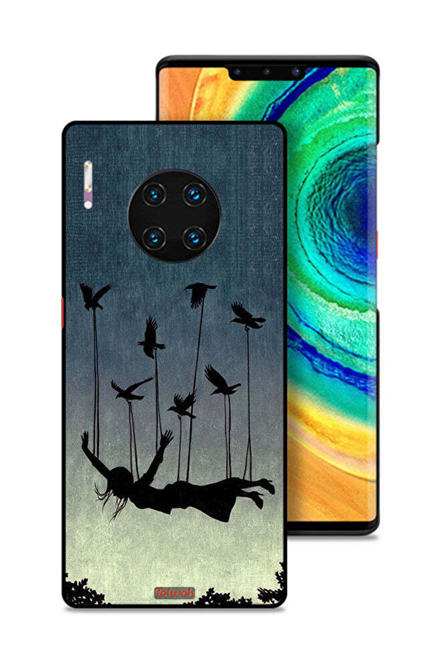 Huawei Mate 30 Pro Protective Case Cover Birds Holding Fallen Girl
