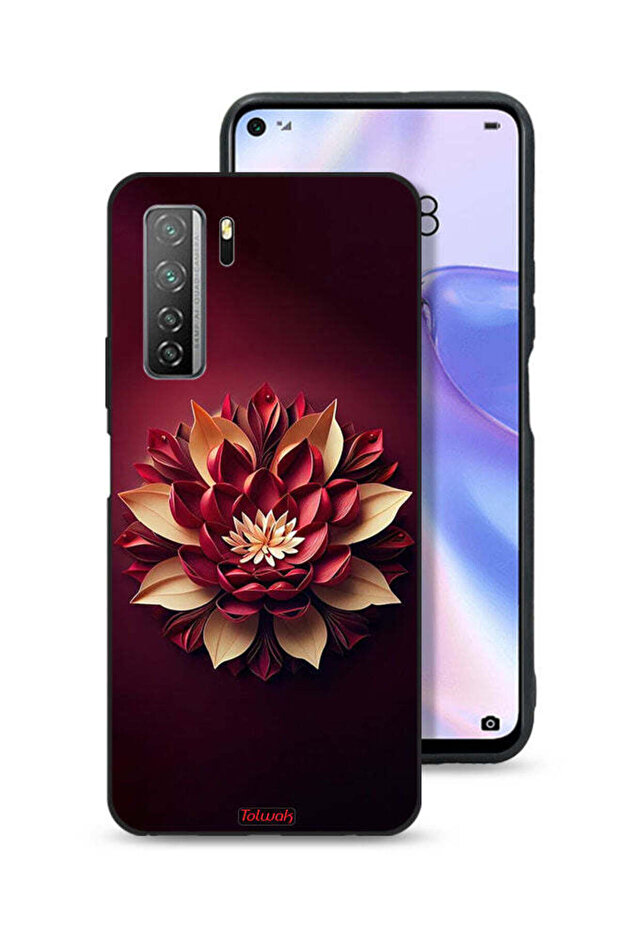 غطاء حماية لهاتف هواوي P40 لايت 5G بتصميم زهور تجريدية