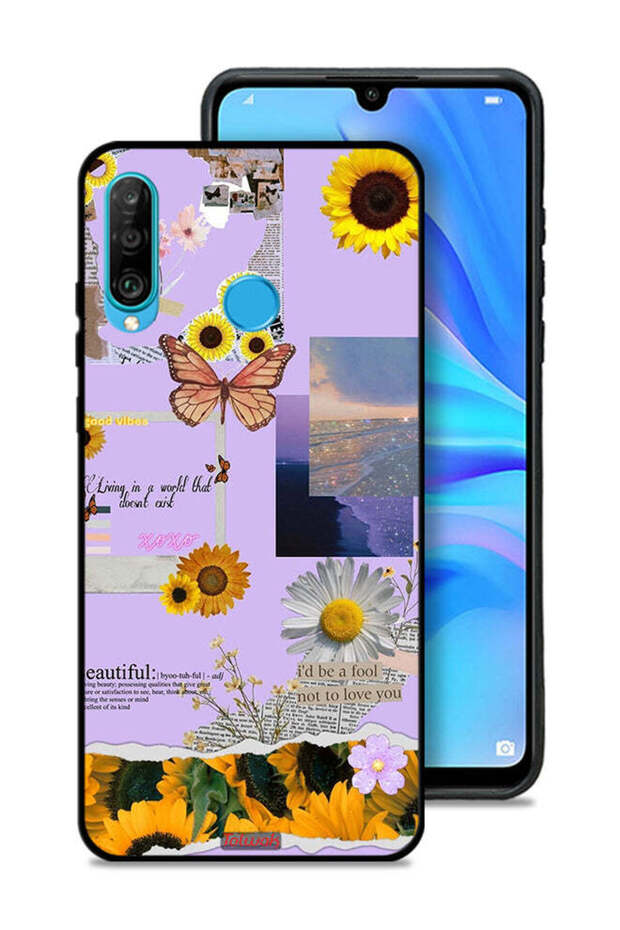 Huawei nova 4e Protective Case Cover Beautiful Sunflower Stickers