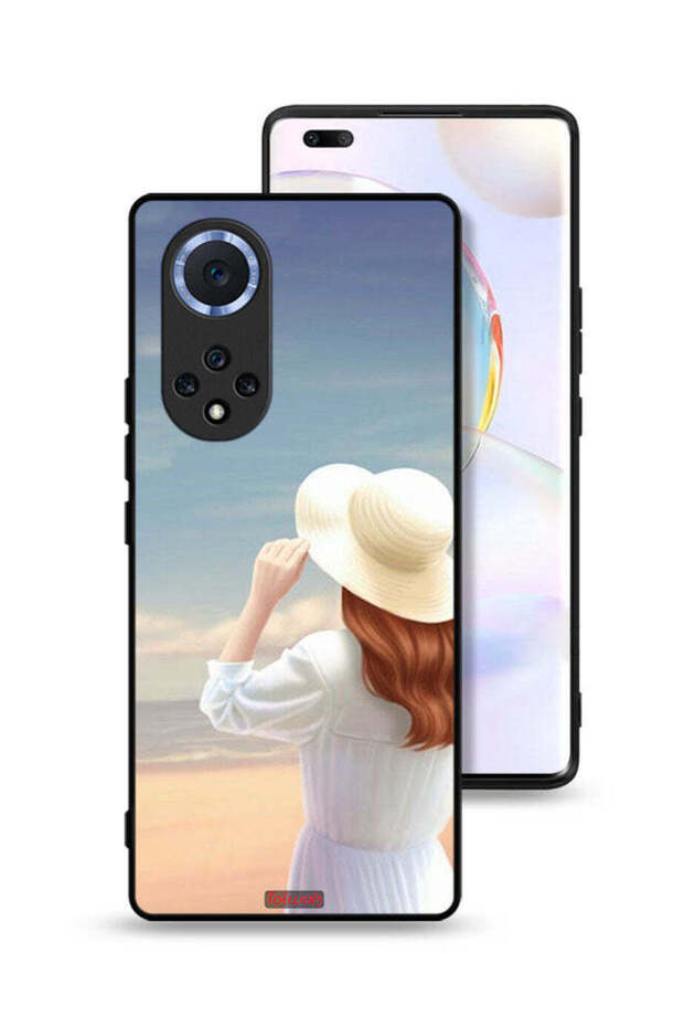 غطاء حماية لهاتف Honor 50 Pro بتصميم فتاة قبعة واقفة