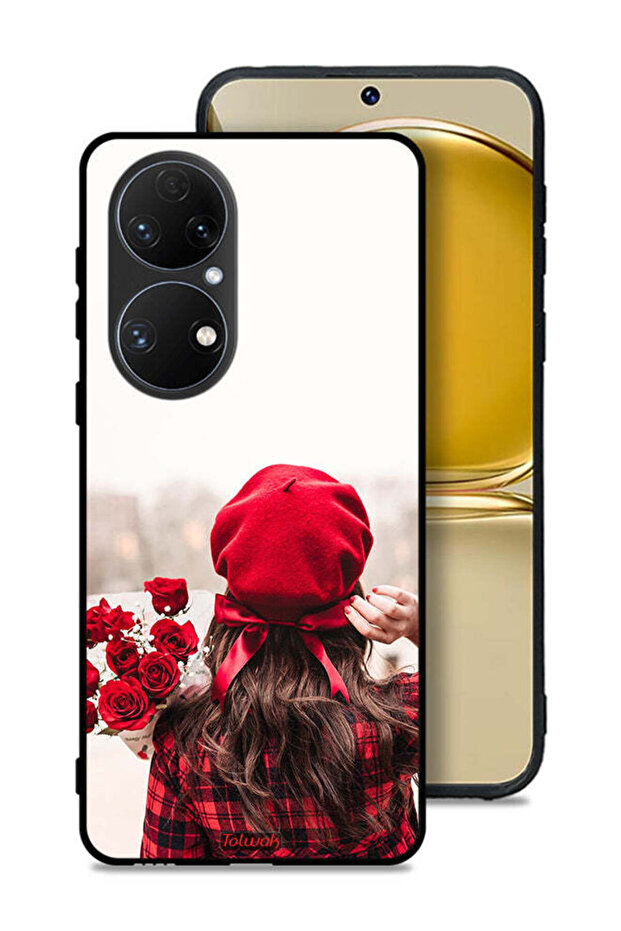 Huawei P50E Protective Case Cover Holding Flowers