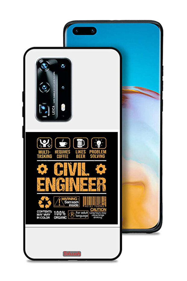 غطاء حماية لهاتف هواوي P40 Pro Plus 5G ملصق مهندس مدني