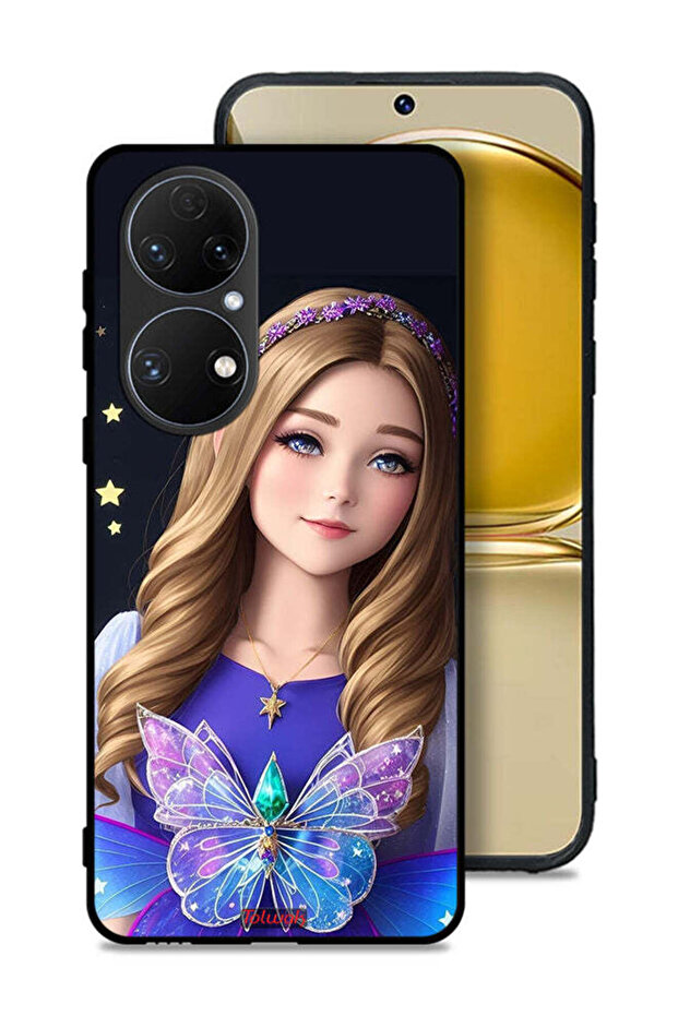 Huawei P50E Protective Case Cover Cute Butterfly Girl