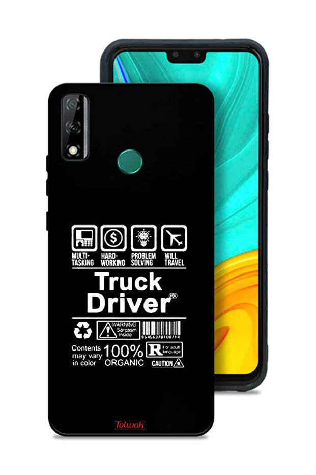 غطاء حماية لهاتف Huawei Y8s، ملصق سائق شاحنة