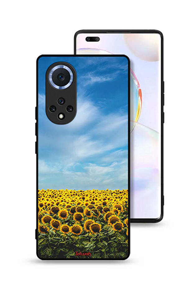 غطاء حماية لهاتف Honor 50 Pro بطبعة عباد الشمس تحت السماء
