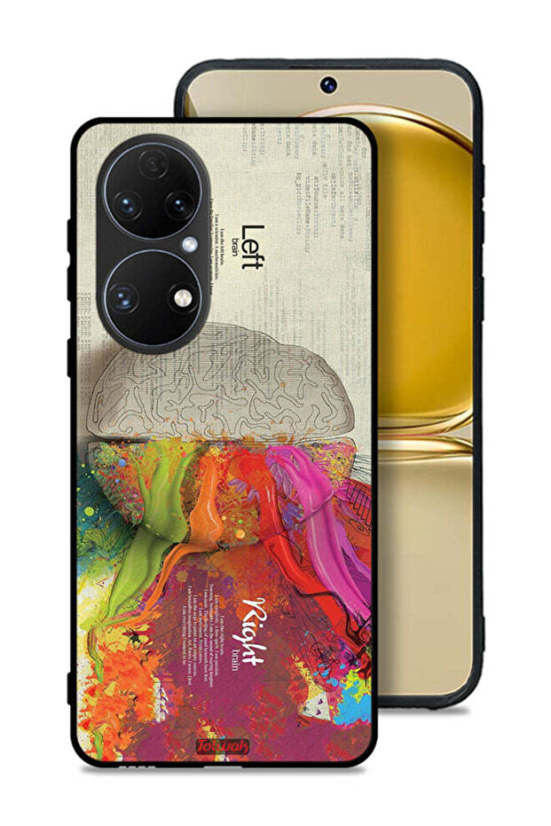 Huawei P50E Protective Case Cover Abstract Brain Science Artwork