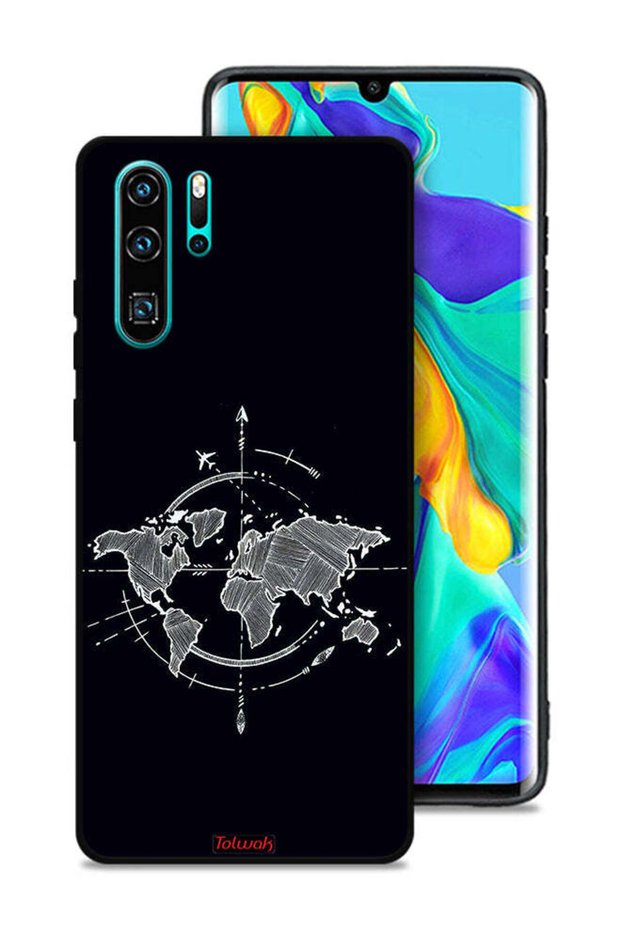 غطاء حماية لهاتف هواوي P30 Pro بتصميم فن البوصلة