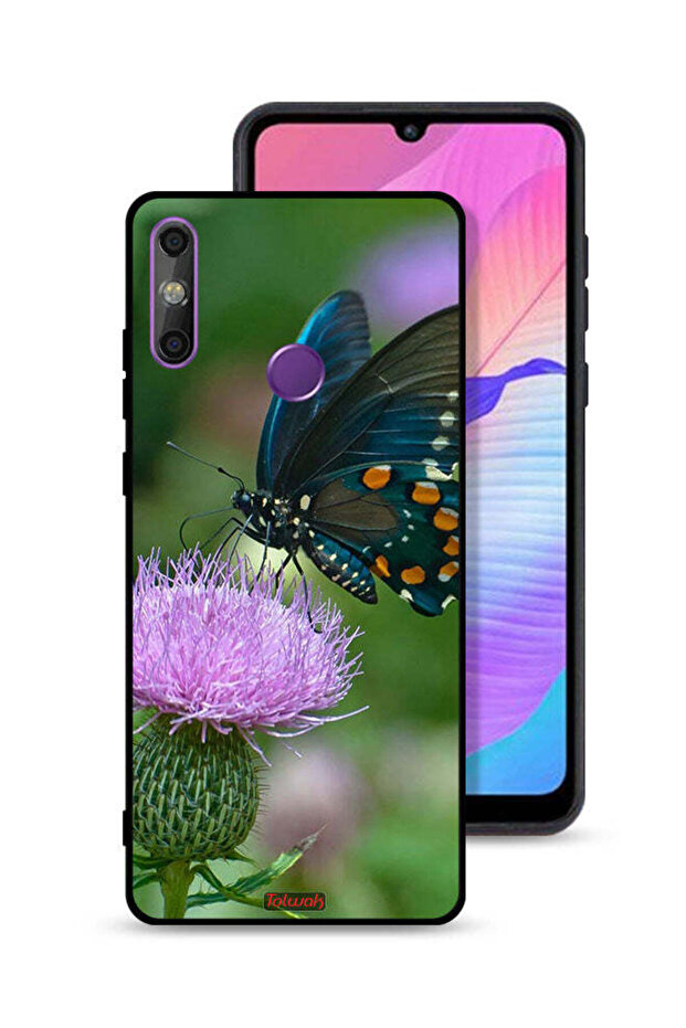 Huawei Enjoy 20e Protective Case Cover Butterfly Sitting On Flower
