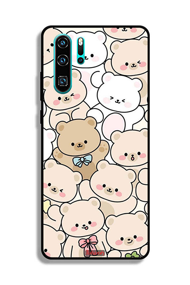 غطاء حماية لهاتف هواوي P30 Pro بنقشة الدببة - 2