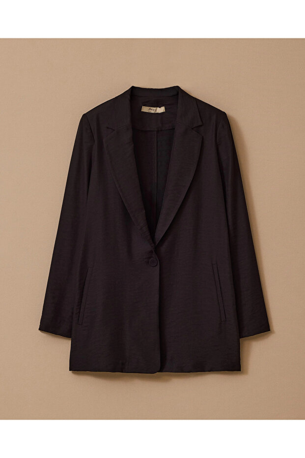 Tek Düğmeli Oversize Ceket - 6