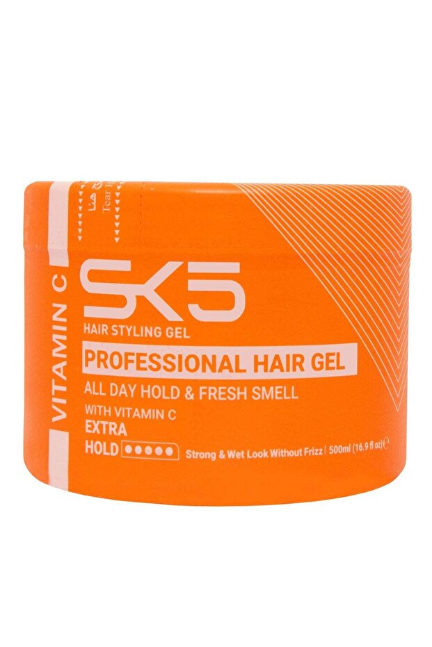 Professional Vitamin C Hair Gel 500ml – Extra Hold & Fresh Scent | Non-Sticky & Water-Based