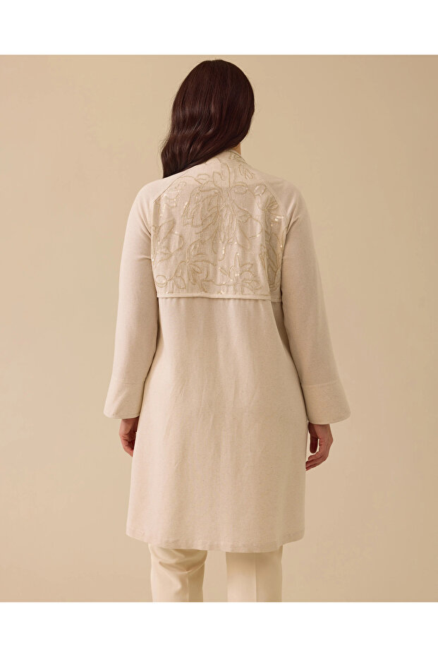 Plus Size Sequin Embroidered Button Cap - 3