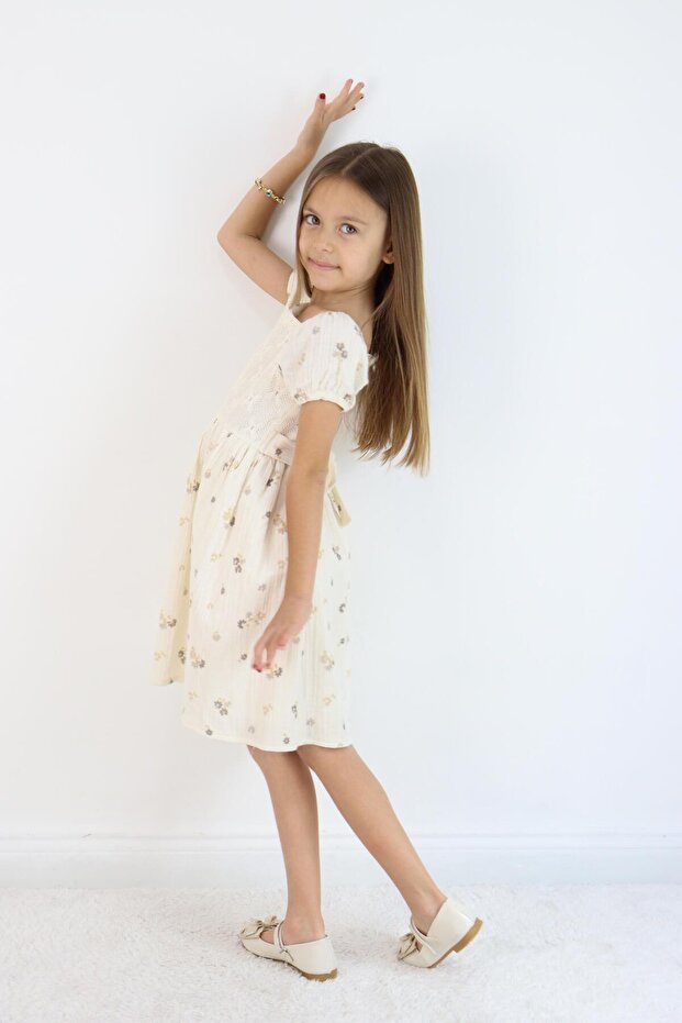 Dantelli Müslin Elbise - 6