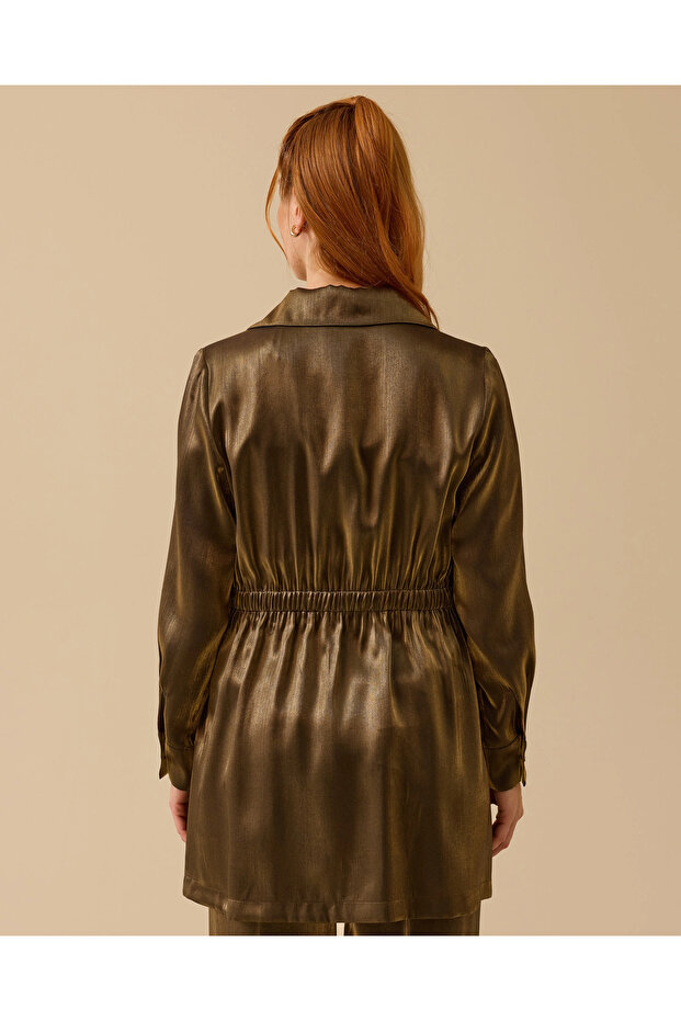 Pul İşlemeli Düğmeli Ceket - 4