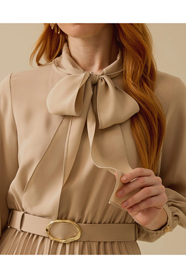 Seçil Şık Elbise-251310001 Bej - 5