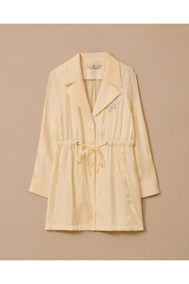 Pul İşlemeli Düğmeli Ceket - 6