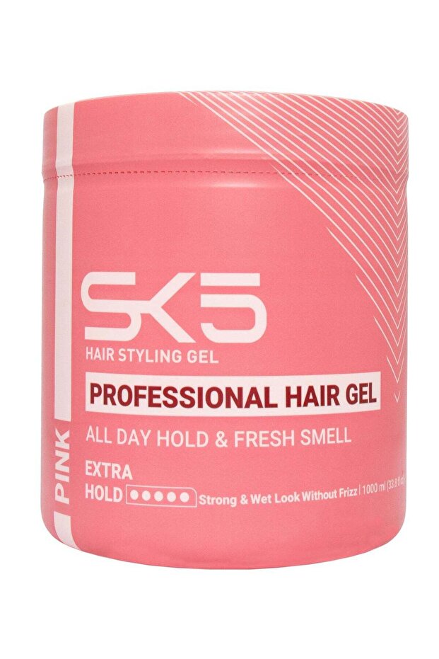 Pink All-Day Hold Styling Gel - Lightweight Professional Styling, 1000ml
