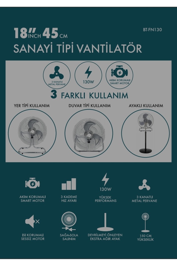 18" SANAYİ TİPİ VANTİLATÖR - 2
