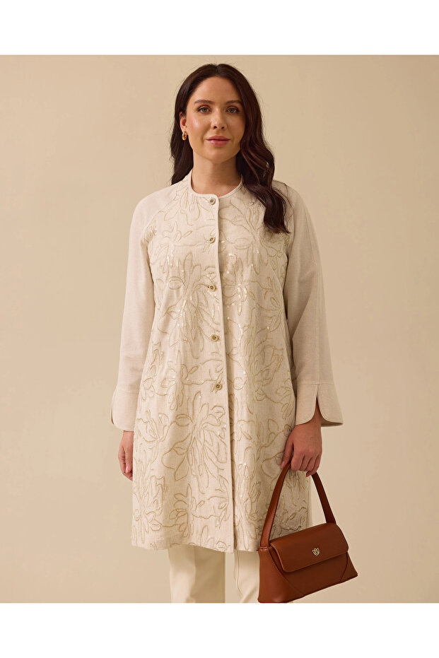 Plus Size Sequin Embroidered Button Cap - 2