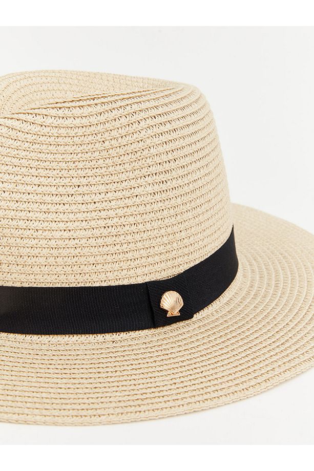 LCW ACCESSORIES Bej Kadın Hasır Fötr Şapka - 3