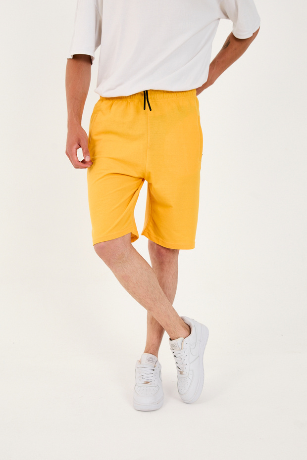 Erkek Pamuklu 2 Fermuar Cepli Şort - 1
