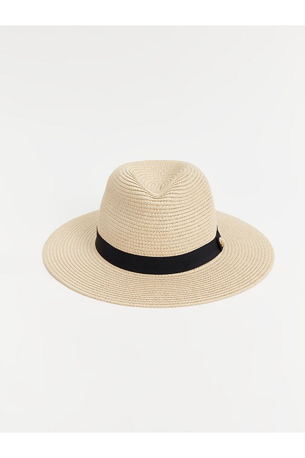LCW ACCESSORIES Bej Kadın Hasır Fötr Şapka - 1