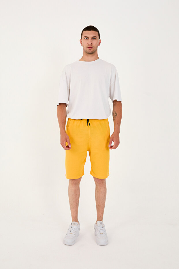 Erkek Pamuklu 2 Fermuar Cepli Şort - 3