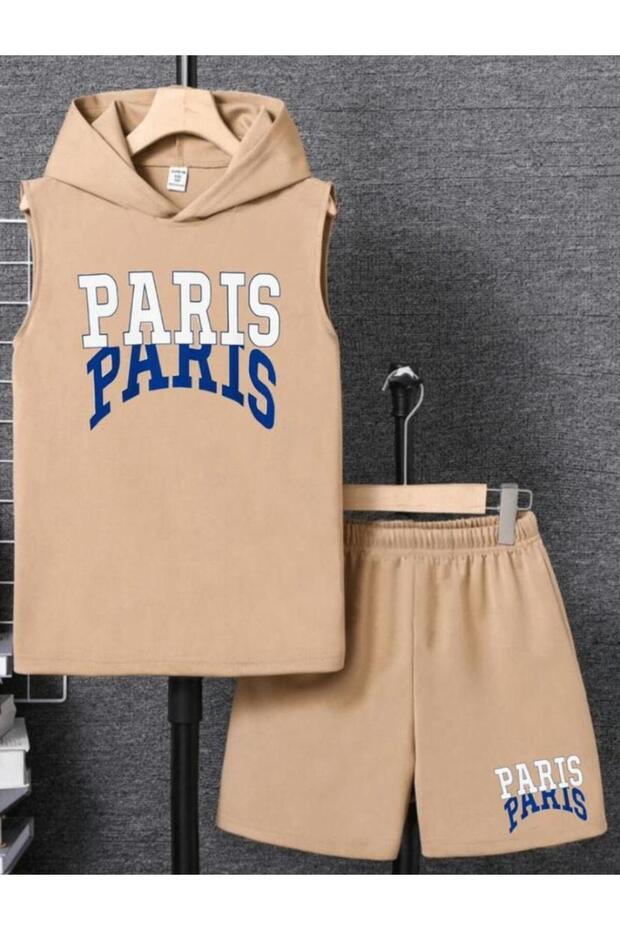 Comfortable Children's Strap Hooded Bottom Top Set
