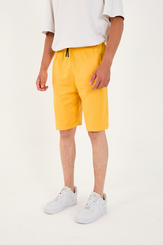 Erkek Pamuklu 2 Fermuar Cepli Şort - 6