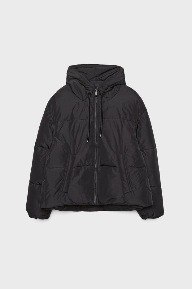 Kapüşonlu oversize şişme mont - 5