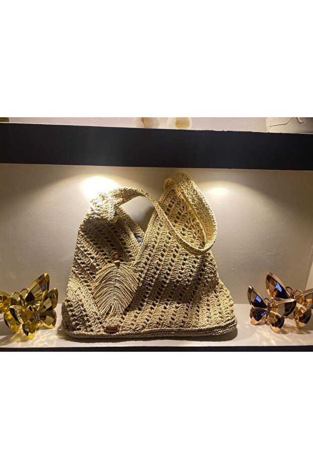 حقيبة منسوجة يدويًا من القش DMLS - 1