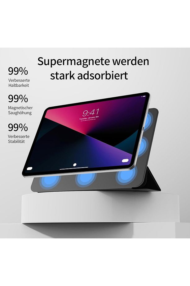 Samsung Galaxy Tab S9 Fe 10.9/S10 Fe Kılıf Magic Keyboard Klavyeli Manyetik Kapak S Pen Kilit Yuvalı - 8