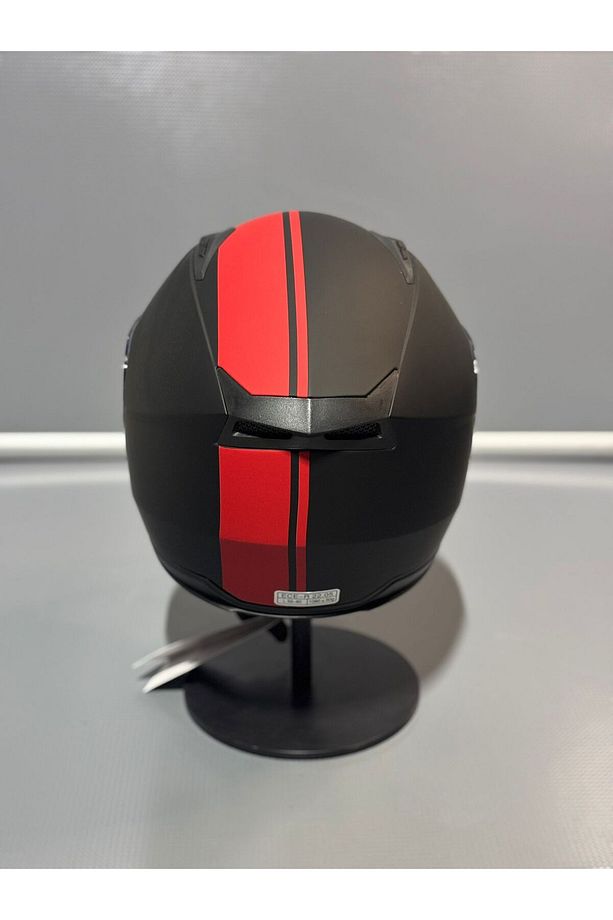 JK512 Yarım Motosiklet Kask MatBlack-Red/x2 - 5
