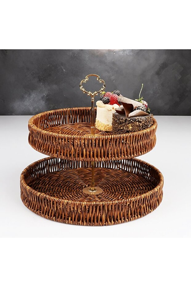Çırağan Home Rattan Hasır Örme 2 Katlı Sumumluk - 1