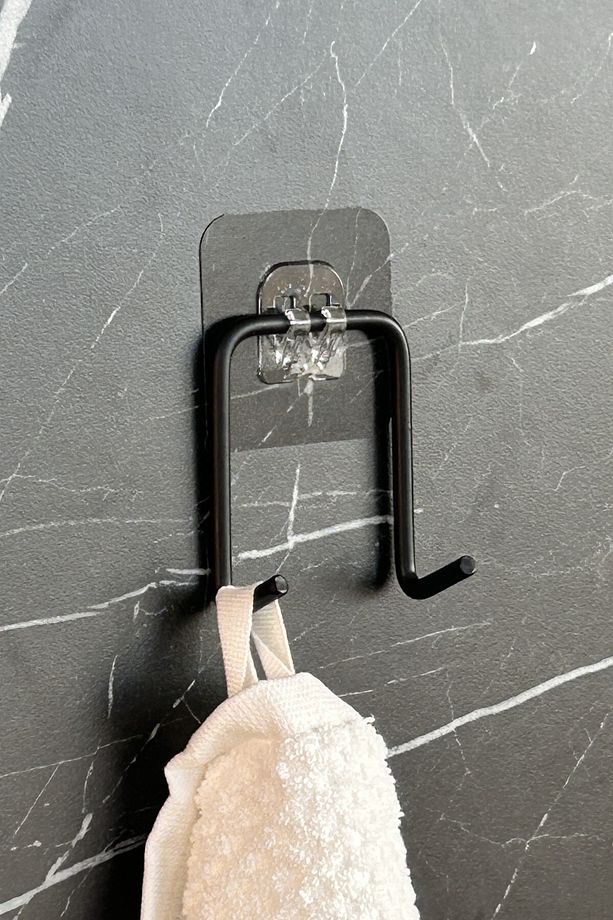Yapışkanlı Çift Kancalı Banyo Mutfak Askısı Metal Askılık Duvar Askı Organizer - 2