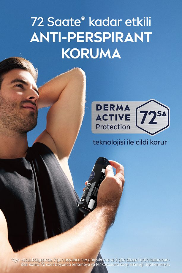 MEN Erkek Sprey Deodorant Black&White Invisible Original 200ml, 72 Saat Anti-perspirant, X3 Adet - 3