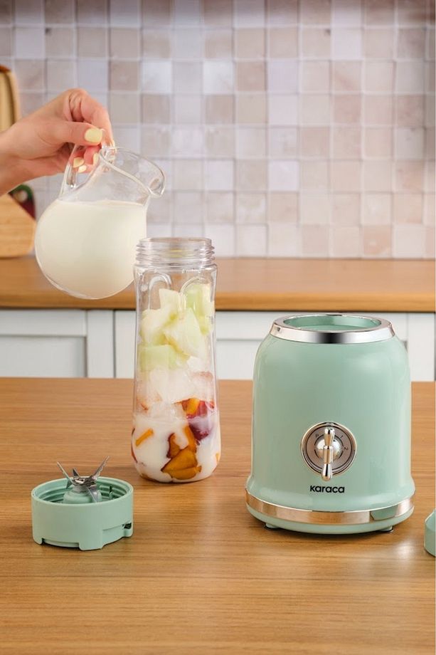 Retro Personal Kişisel Smoothie Blender Green - 7