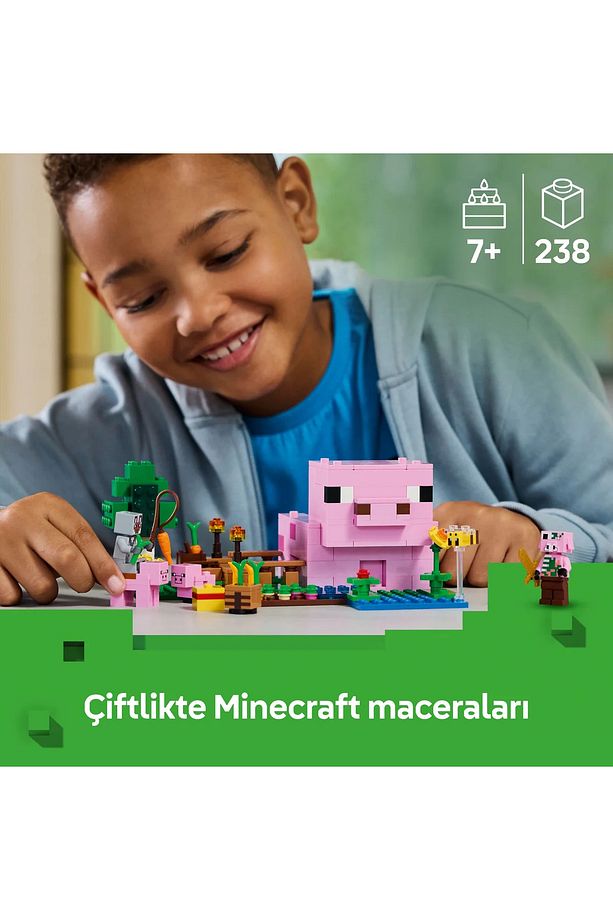 ® Minecraft® Yavru Domuz Evi 21268 - 7 Yaş ve Üzeri Yapım Seti (238 Parça) - 6
