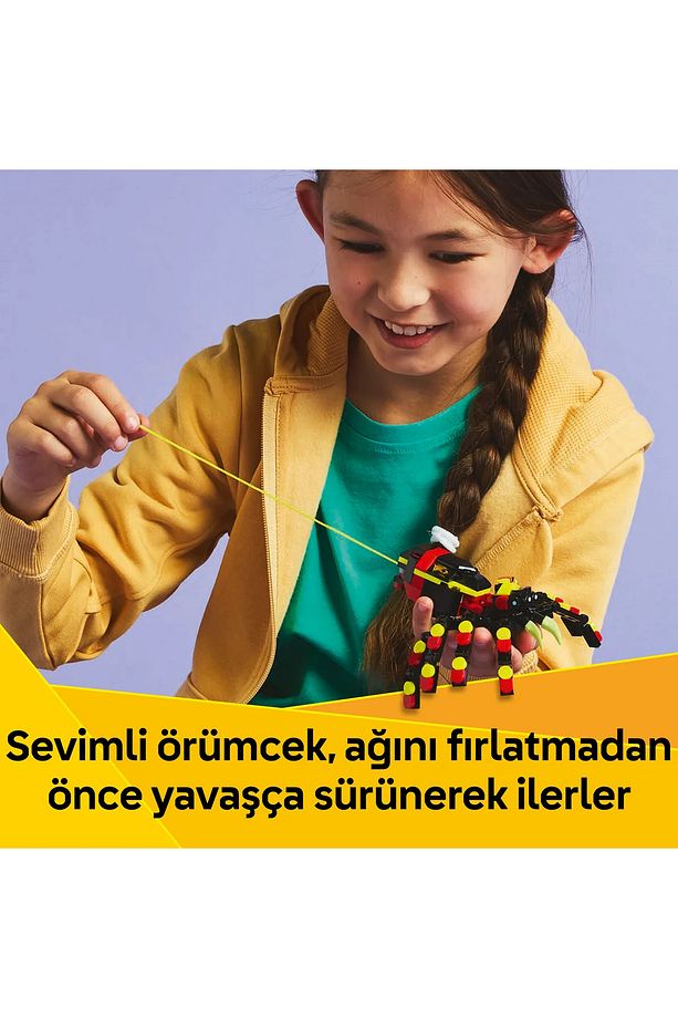 ® Creator 3’ü 1 Arada Vahşi Hayvanlar: Şaşırtıcı Örümcek 31159 - 7+ Oyuncak Yapım Seti (153 Pr) - 7